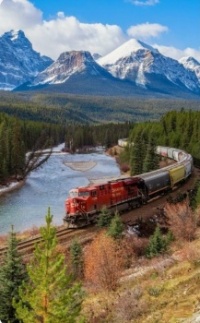 CP Rail at Morant's Curve - Banff Nat'l Park Canada