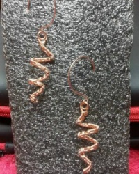 copper coiled earrings