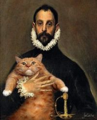 EL GRECO, THE NOBLEMAN WITH HIS CAT ON HIS CHEST