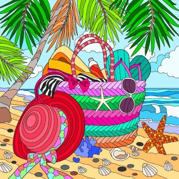 Solve PUZZLE - Beach Time II jigsaw puzzle online with 49 pieces