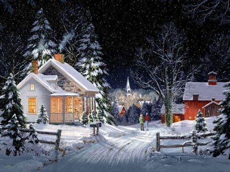 Jigsaw Puzzle | Night in the snow Semplice abbondanza | 108 pieces | Jigidi