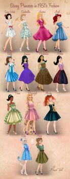 1950s Disney Princesses Fashion