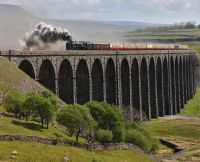 Duke of Gloucester on Ribblehead Viaduct.