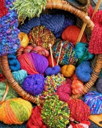 Overflowing Basket of Yarn
