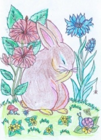 Coloring Bunny to celebrate Tanhse37's Birthday & National Crayon Day Plus Easter