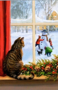 Solve Cat and Snowman #4 jigsaw puzzle online with 77 pieces