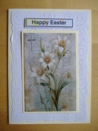 Seasonal Crafts - Papercraft - Easter Card - Lilies on Cream (Resize: 12 - 252 Pieces)