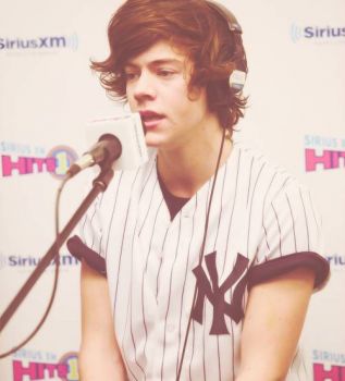 Harry Styles in a Yankees Jersey