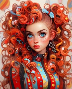 Solve Curly Redhead jigsaw puzzle online with 99 pieces