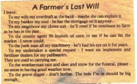 Farmers Last Will