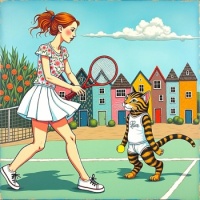 Don't argue, lady! The ball was out by a whisker.
