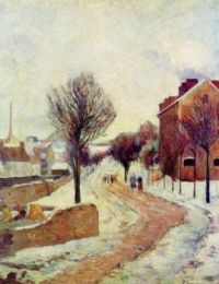 Suburb in Snow by Paul Gauguin