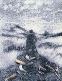 Wanderer Above The Sea of Ashes,1999, silver dye bleach print by Vik Muniz