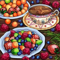 Fruit and Hot Cocoa