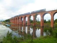 Scotland: Montrose - Train Crossing Bridge