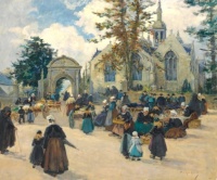 Fernand-Marie-Eugène Legout-Gérard (French, 1856–1924), After Mass in Brittany