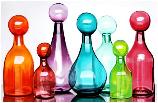 Colorful Blown Glass Bottles