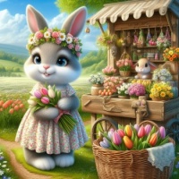 Miss Rabbit's Flower Cart