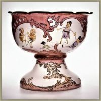 Royal Flemish Punch Bowl, Mt. Washington Glass Co.  ~  Palmer Cox Brownies Decoration