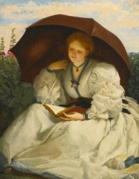 Charles Edward Perugini (English, born in Italy, 1839–1918), Reading on a Sunny Afternoon