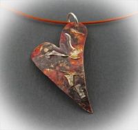 Copper and Sterling Heart Pendant