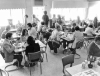 1978 photo of dining room guests in Saratoga Restuarant in Chevy Chase Maryland