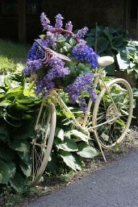 Bicicleta flores lila
