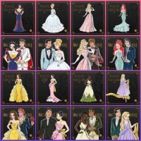 Disney Princesses ball gowns