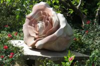 Sandstone rose sculpture.