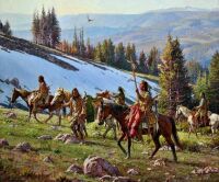 Last Trail to Medic • Painting by Martin Grelle (1954)
