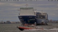Container ship Seaboard Verde and a  FDNY Fire boat, NYH, 2025-04-16
