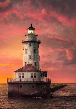 Wrapped In Light -- Chicago Harbor Lighthouse...