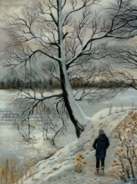 Seasonal Art - Winter Walks - Walking the Dog by the Lake (12 - 99 Pieces)