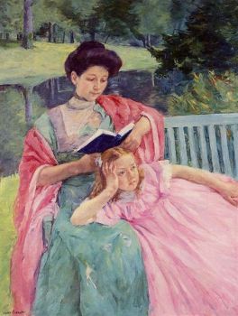 Auguste reading to her daughter