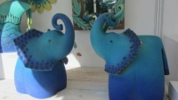Two blue elephants to make you smile.