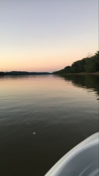 Looking toward Madison on the Ohio at sunset.