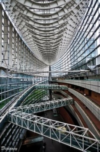 Glass building, Tokyo, Japan
