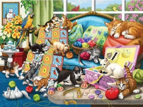 Solve Kitty Antics jigsaw puzzle online with 108 pieces