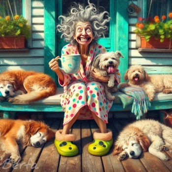 Solve AI Grannies jigsaw puzzle online with 196 pieces