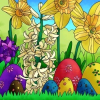 Easter Eggs and Spring Flowers