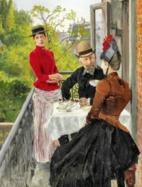 On the Balcony ~ Paul Fischer (Danish, 1860-1934)
