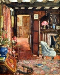 Cottage Interior with a Seated Girl, Elinor Proby Adams