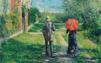 Chemin Montant 1881 ~ 'The Uphill Path' Gustave Caillebotte (French Impressionist, 1848-1894)