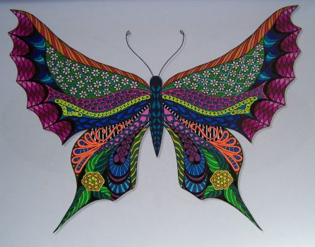 Doodle Artist Butterflies colouring page