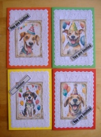 Crafts - Papercraft - Party Invitation Cards - Cool Cartoon Dogs - Brights B (12 - 300 Pieces)