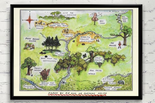100 Aker Wood – Winnie The Pooh Map