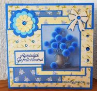 Card in blue/yellow for my sister-in-law