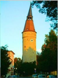 The Crooked Tower (Falterturm) in Kitzingen.