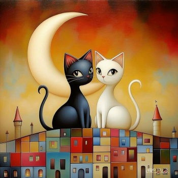 Solve Cat 198 : Black and white cats * jigsaw puzzle online with 144 pieces
