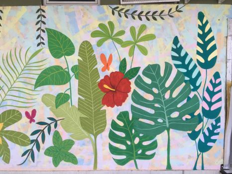 Botanical Garden BAICA Student Mural with 2 butterflies